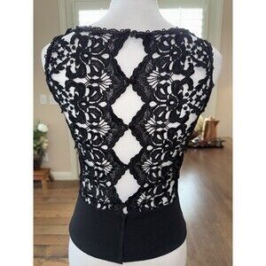 McClintock Collections Black Lace Back Sleeveless Top Size 6 Made in USA